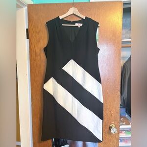 Chic Black and White Midi Dress